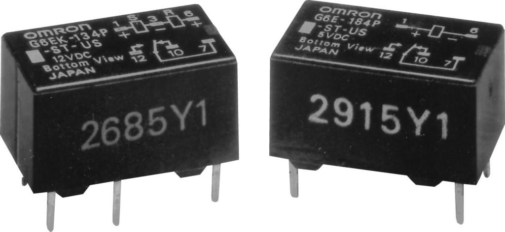 Low Signal Relay G6E Subminiature 7.87 H x 9.91 W x 16 L mm (0.31 H x 0.39 W x 0.63 L in). High sensitivity with pick-up coil power of 98 mw. Surge withstand meets FCC Part 68 rule and Telcordia 2.
