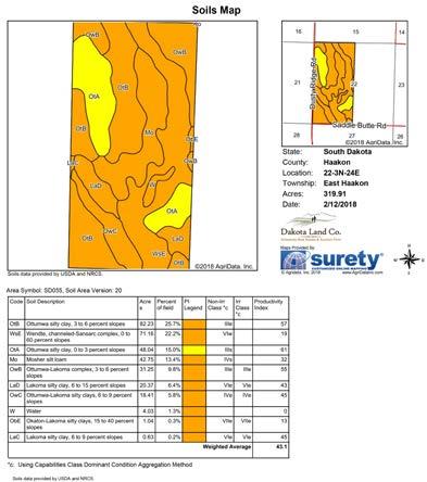 Total Acres: 320 +/- Crop Land Acres: 190.38 (FSA Figures) Pasture/Grassland Acres: 124.77 Summary: Tract 1 is a nice combination tract of cropland and pasture land.