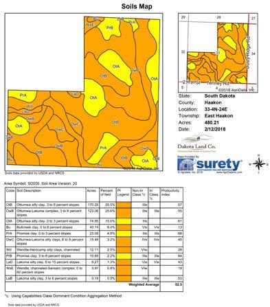 Total Acres: 480+/- Crop Land Acres: 425.7 (FSA Figures) Summary: Tract 1 is a very productive tract with tremendous access from county road 245th Ave or Dusty Ridge Road and 217th Street.