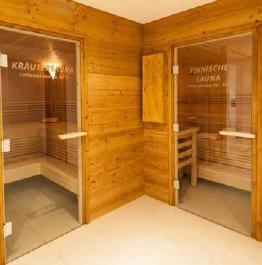 This wellness area is equipped with a Finnish sauna, a herbal sauna and tranquil