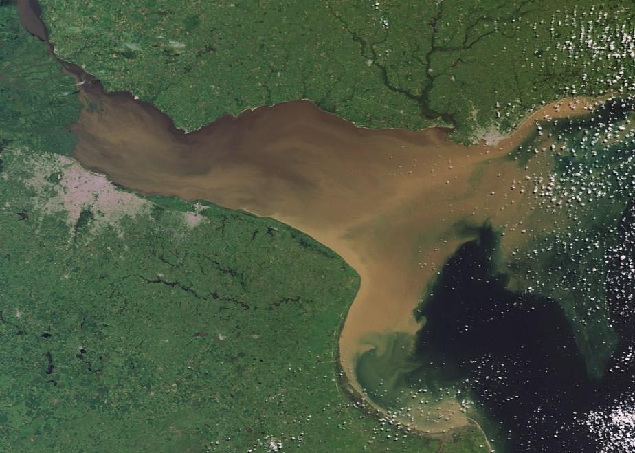 Breakup of aggregates Picture: Satellite image River Plate Estuary, 2010-03-10 (www.eosnap.