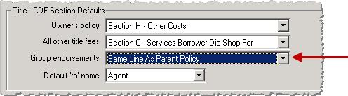 Same Line As Parent Plicy: Chse this default ptin if yu want endrsements t be gruped n the same CDF line as its parent plicy.