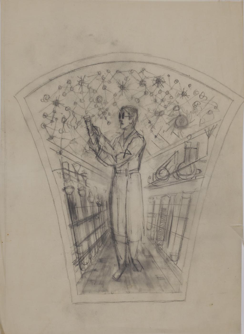 acqui s i ti ons / the s w e d i sh g l ass p o e t e dwa r d h a l d s p r i vat e a rc h i v e Fig. 3 Edward Hald (1883 1980), Draft for a Lampshade of Glass, 1933. Pencil on paper, 32 x 24 cm.