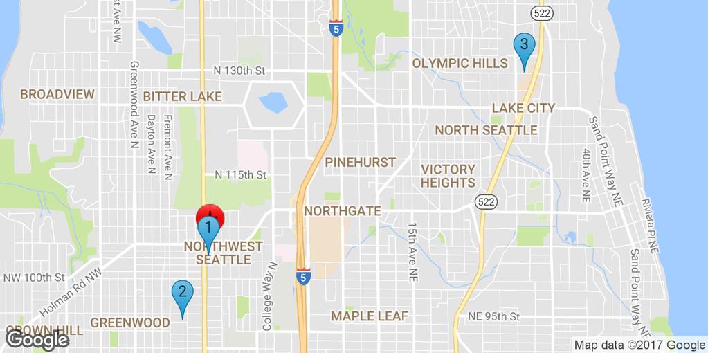 Sale Comps Map 4 SALE COMPARABLES SUBJECT PROPERTY 10539 Midvale Ave N Seattle, WA 98133 1 LICTON SPRINGS MULTI-FAMILY 10317 Midvale Ave N Seattle, WA
