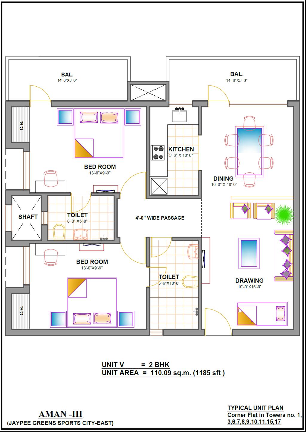 TYPICAL UNIT PLAN (CONCEPT) Note: The Super Area of the apartment as mentioned above is based on concept plans.