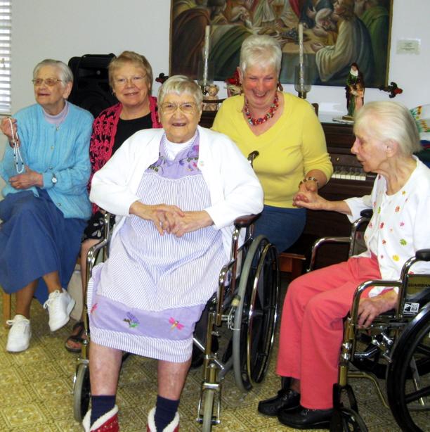 Marie spent most of her time in the infirmary, visiting and chatting with the sisters, doing their nails and putting cream on their hands and faces. She revived the 4 p.m. Rosary group during her visit.