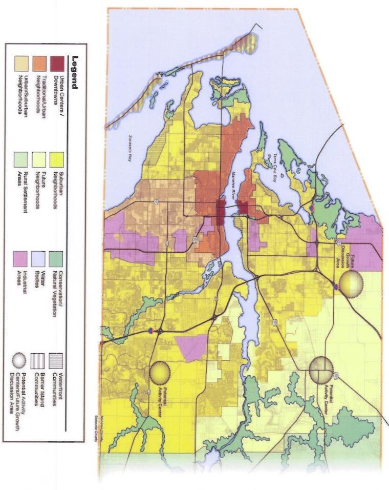 The area shown on the 1996 Residential Distribution Map as the 1990 Urban Core has been adopted as Map H in the