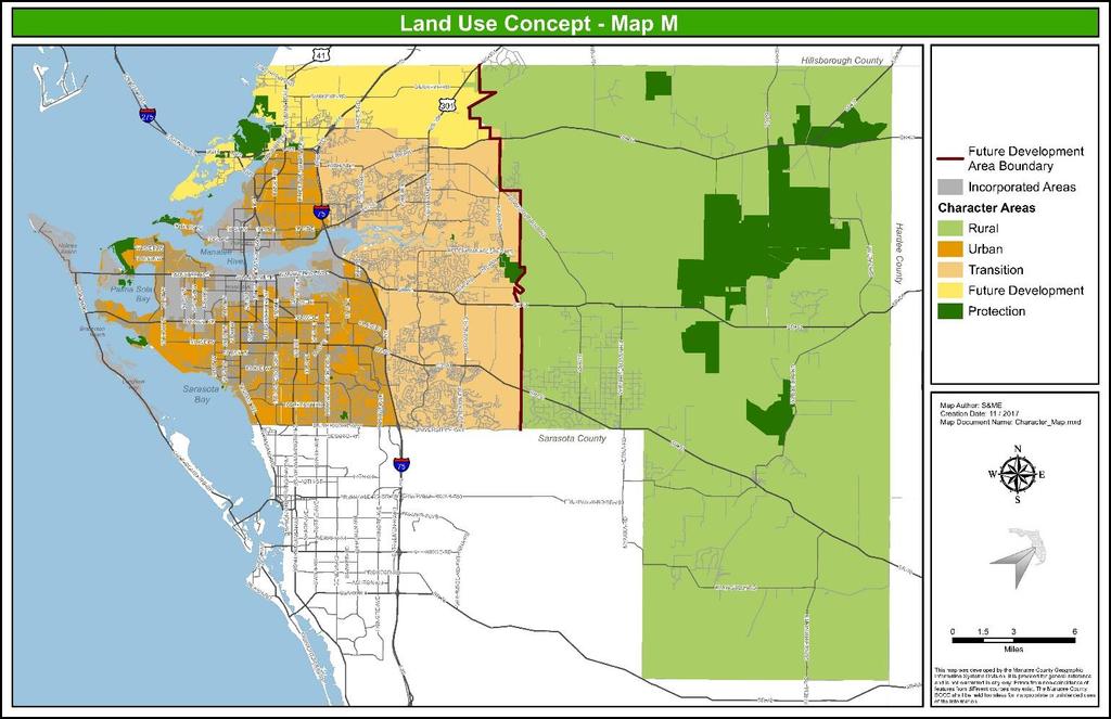 Action: S&ME recommends updating the 1989 Future Land Use Concept to depict a combination of what the 1996 Residential Distribution Map and the Character Compatibility Vision show.