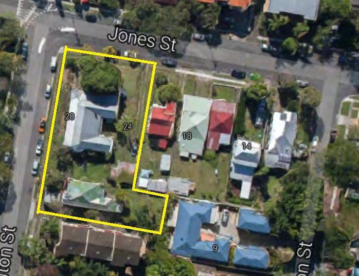 DETAILS OF THE DEVELOPMENT Location and Property The subject site consists of four land parcels described as Lot 60, 61, & 62 on RP11740 being 24, 26, and 28 Jones Street, Highgate Hill and Lot 54 on