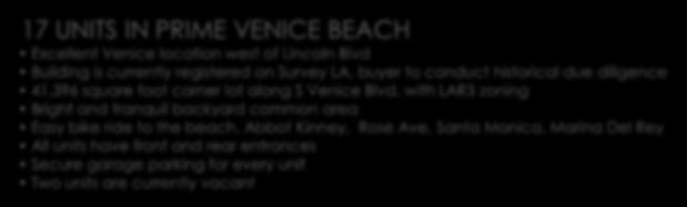 ride to the beach, Abbot Kinney, Rose Ave, Santa Monica, Marina Del Rey All units