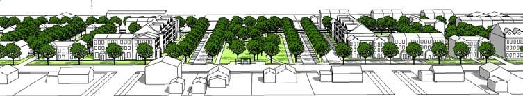 neighborhood-oriented park; Park spaces provide relief from higher density housing and provide a public amenity as a shared community asset.