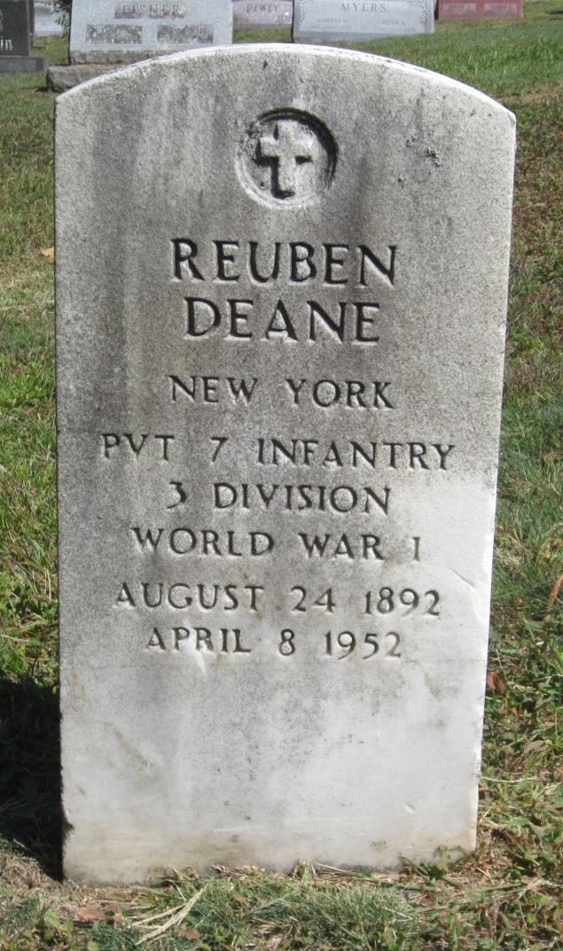 Deane, Reuben Chapman Cemetery Town of Hopewell Deane, Reuben. U.S., World War I Draft Registration Cards, 1917-1918. New York Ontario County 2 Draft Card D. Available on the Internet from Ancestry.