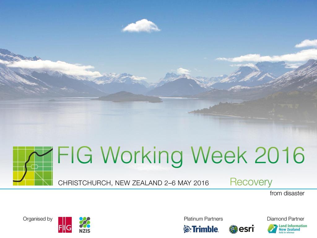 Presented at the FIG Working Week 2016,