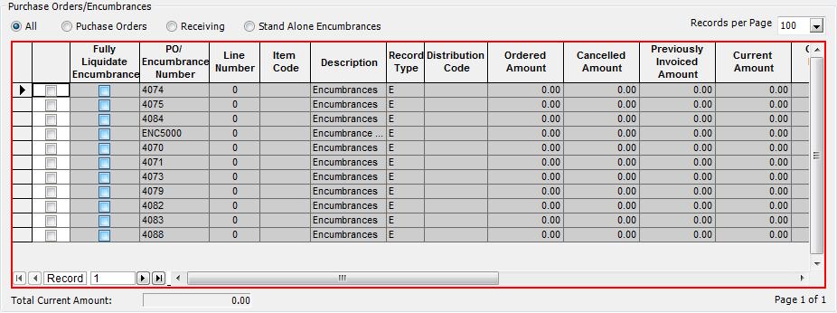 Liquidations with Other Transactions Abila MIP Fund Accounting TM Purchase Orders - Displays outstanding purchase order items that did not go through the receiving process.