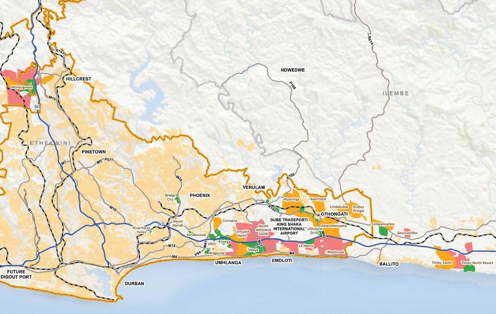 NEXT 5 YEARS AREAS WHERE SALES ARE ANTICIPATED BEYOND 5 YEARS EXISTING URBAN ETHEKWENI