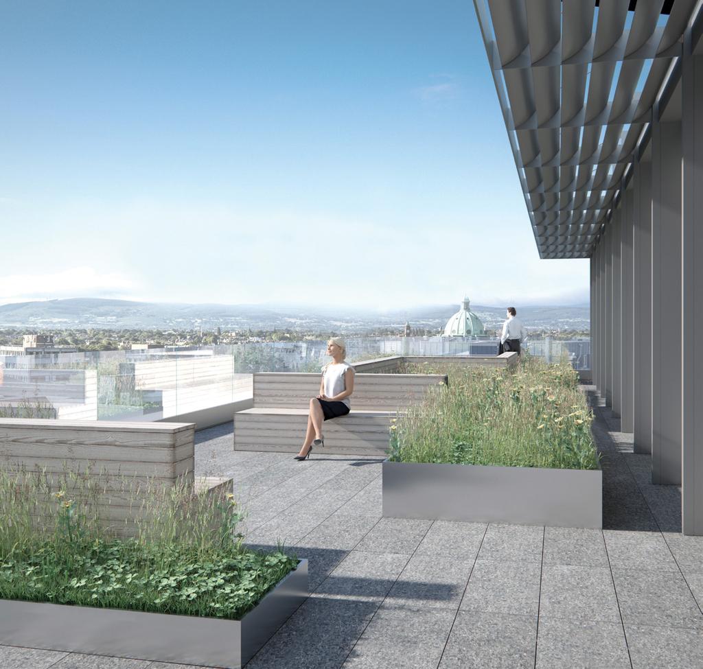 SPECIFICATION View from penthouse terrace, providing stunning views over the Dublin Mountains. The Building Specification» Freestanding building, providing natural light on each aspect.