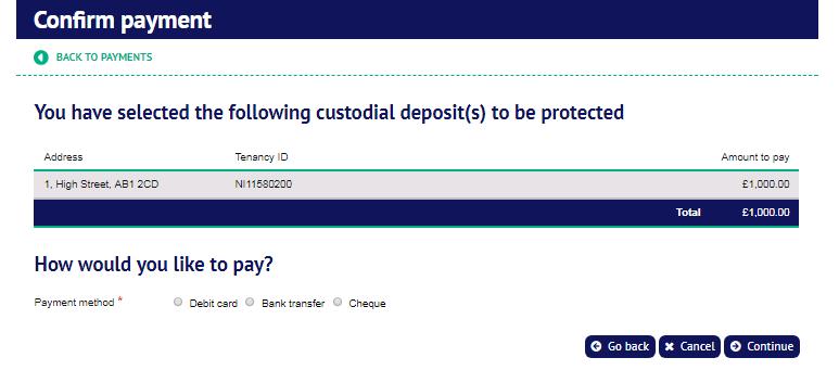 We recommend that you print a copy of this page and follow the instructions carefully to complete your deposit payment.
