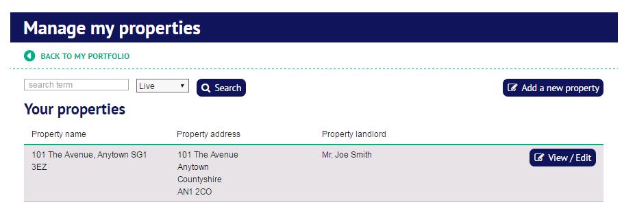 When you register a tenancy deposit, you can select the property and landlord(s) from your account.