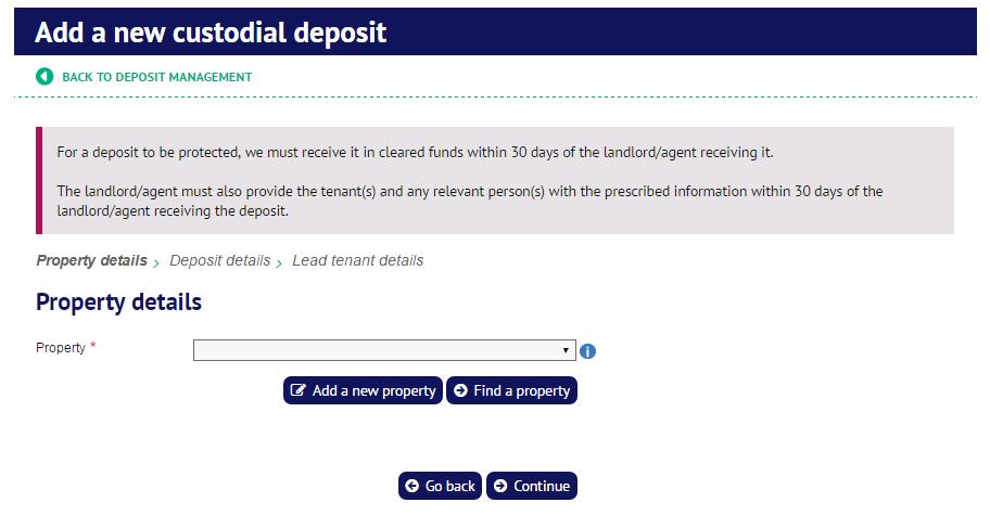 Property already registered: When you select a property that you have already registered, this page will show you the property details.
