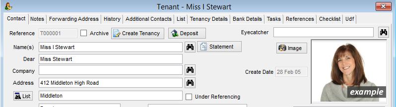 A Tenancy can be created in 3 different ways: On the tenant window, once a tenant has been added, there is a quick link (highlighted