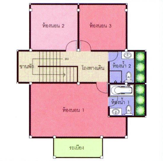 Toilet/Bathroom 4) Hallway 9) Stairs 5) Dining Area Upper Floor 1) Balcony 6) Bedroom 2)