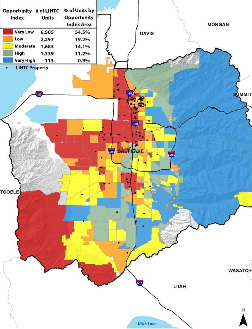 Map 2 Location of Low Income Tax Credit Units, Salt Lake