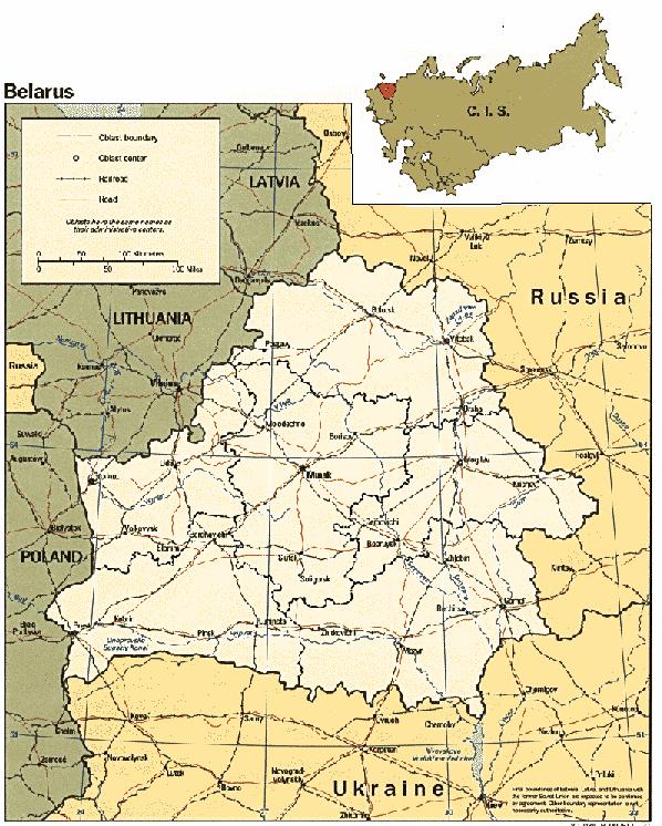 Map of Belarus.