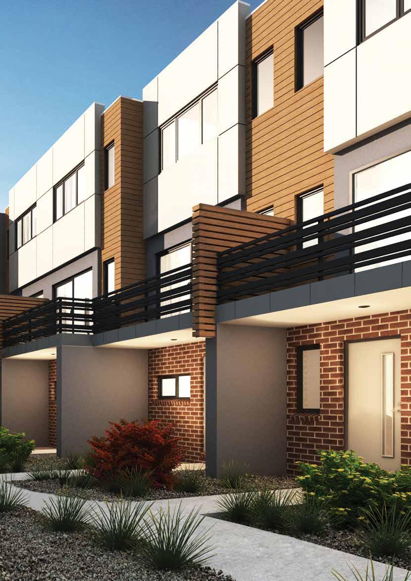 Burbank s 360 Townhouses are spread across three levels with the ground floor dedicated to car parking, the first floor to living and the second floor to sleeping.