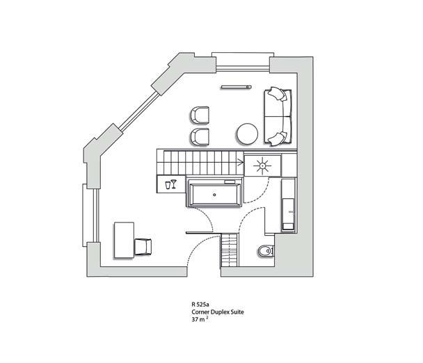 Duplex Suites suites Duplex Suites are spread over two floors in a cosy 40 sqm (430