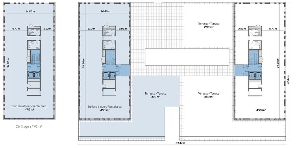 Plans Building C 1 st floor : 456 m 2 2 nd