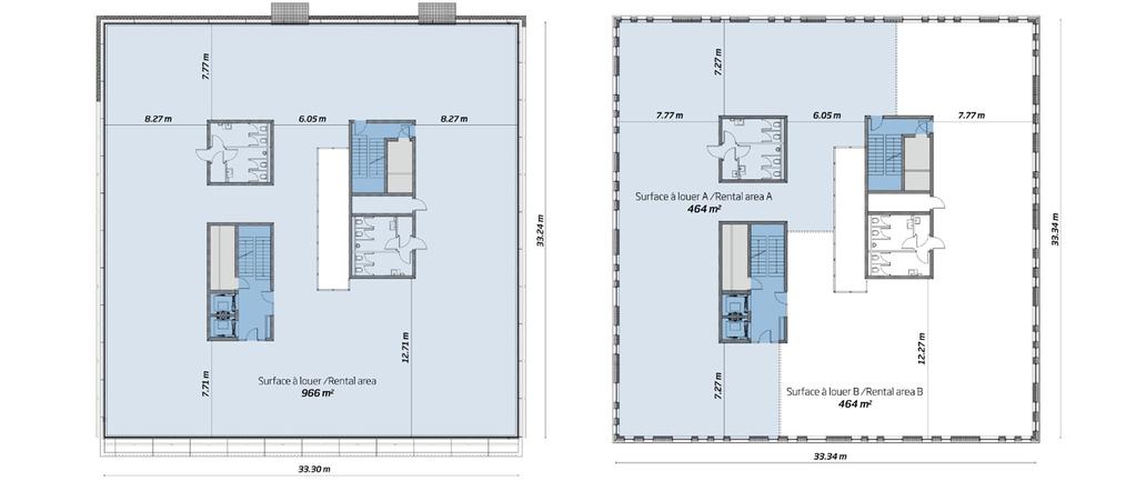 Plans Building D 1 st floor : 966 m 2 Only 2 nd and 3 rd floors