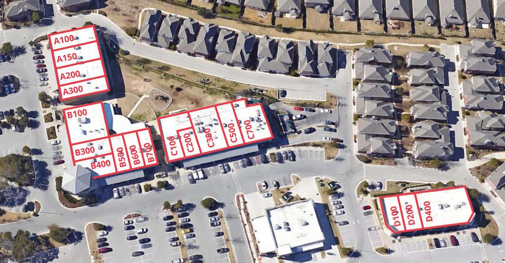 SITE PLAN Available A200-2,000 SF D100-1,345 SF Tenants A100 - Orange Theory Fitness A150 - Gandhi Bazar A200 - Available A300 - Woof Gang Bakery B100 - The Rotten Bunch B300 - Tan It All B400 -