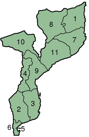 Maputo, Mozambique 1. Cabo Delgado 2. Gaza 3. Inhambane 4. Manica 5.
