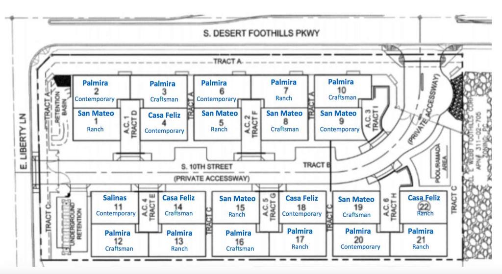 Site Plan BUILD FOR RENT(BFR) 22 HOME SFR PORTFOLIO IN OASIS IN THE