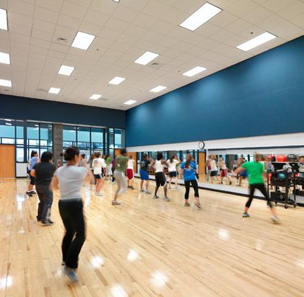 Major components include a three-court gym, multi-activity court, two-level