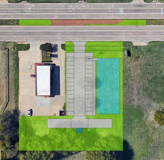 Small Box Retail Sample Site Plan 50 X 120 building (6,000 SF) Site can hold a maximum of +/- 8,500 SF Note the ability to add a median cut with turn lane to allow access from both directions.