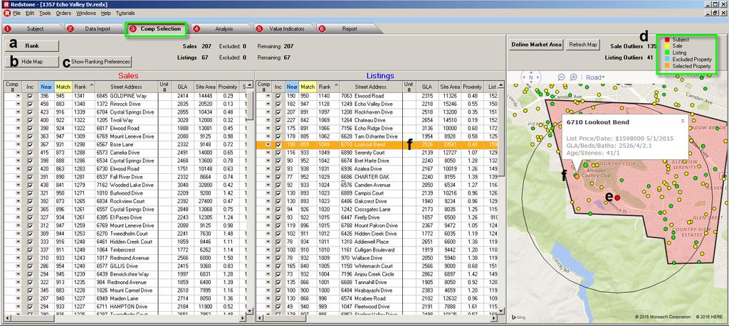 Process Tab 2: Data Import, Location Map The Market Boundary Map is shown on both the Data Import and Comp Selection.