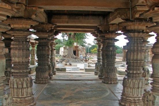 Mahadeva Temple Open hall (left) and Open