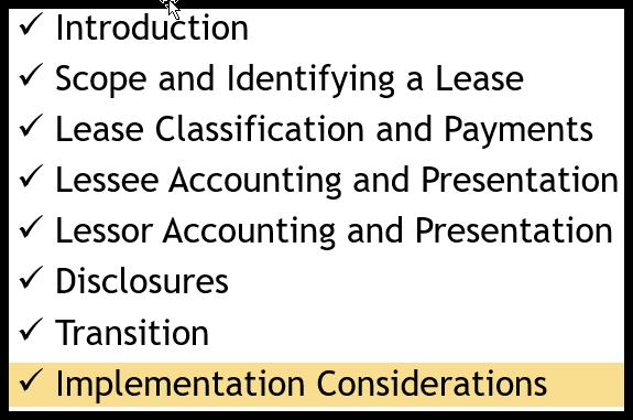 IMPLEMENTATION CONSIDERATIONS WHAT DO I DO FIRST? Inventory existing leases what is the source for your five-year maturities table?