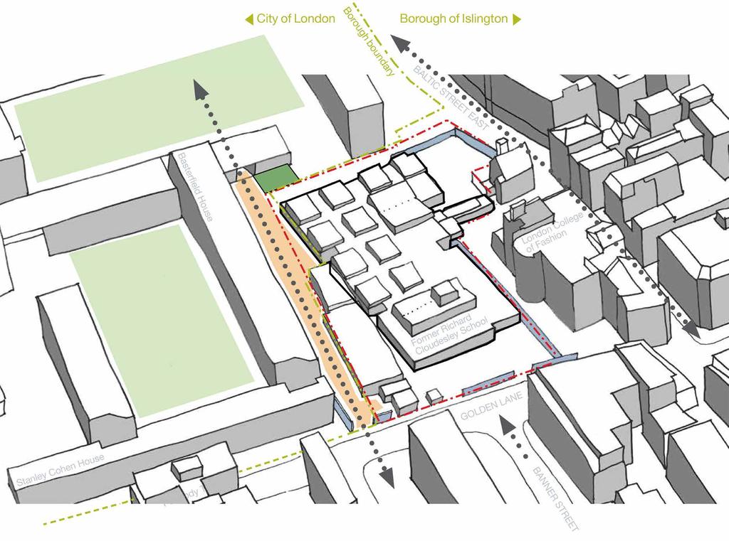 Indicative drawing of the site and surrounding area THE SITE AND ITS HISTORY The site sits across the boundary between the City of London and London Borough of Islington.