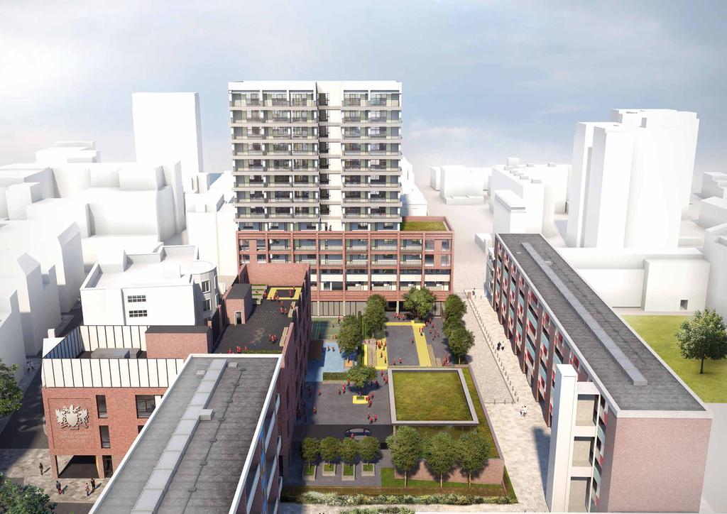 THE PROPOSALS View of the April Updated Scheme looking towards Golden Lane from the west Through careful spatial planning, the redevelopment will release the site s potential and deliver a new