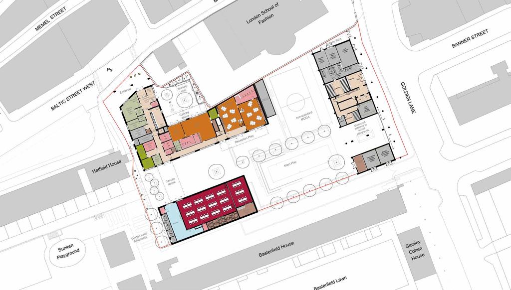 CITY OF LONDON PRIMARY ACADEMY ISLINGTON (COLPAI) Proposed ground floor plan KEY School Hall Classrooms Amenity Space Administrative Offices Special Education Needs Space School Kitchen Store Room