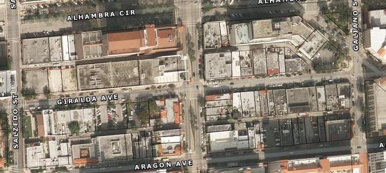 DATA ANALYSIS Giralda Avenue Existing Conditions North Side - Galiano to Ponce 8 small parcels (2,500 to 10,000 sq ft) Buildings constructed from 1939-1979 1-2 story buildings 0.5-2.