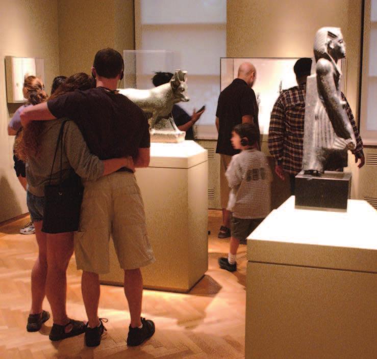 Five thousand years in one room: visitors in 2002 view art from ancient Egypt in gallery 203. The Honorable Leonard Goldstein Lawrence I. Gould Dr. and Mrs. Laurence K. Groves Robert E. Harris Mrs.