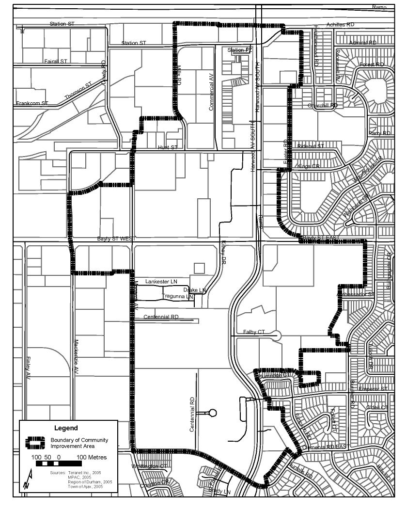 F-16 SCHEDULE E (To Development Charges By-law xx-2013) AREA BOUNDARIES FOR THE TOWN OF AJAX DOWNTOWN COMMUNITY IMPROVEMENT