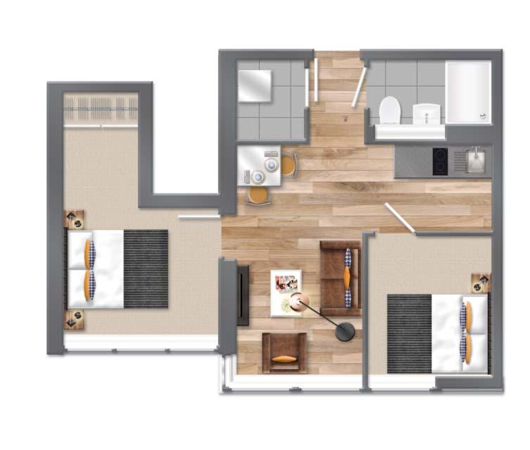 ft 216 215 214 Living area 5.4 x 2.4m 17 8 x 7 10 Kitchen area 2.4 x 1.6m 7 10 x 5 4 Bedroom 3.6 x 2.4m 11 10 x 7 10 Living area 5.4 x 2.5m 17 8 x 8 2 Kitchen area 2.