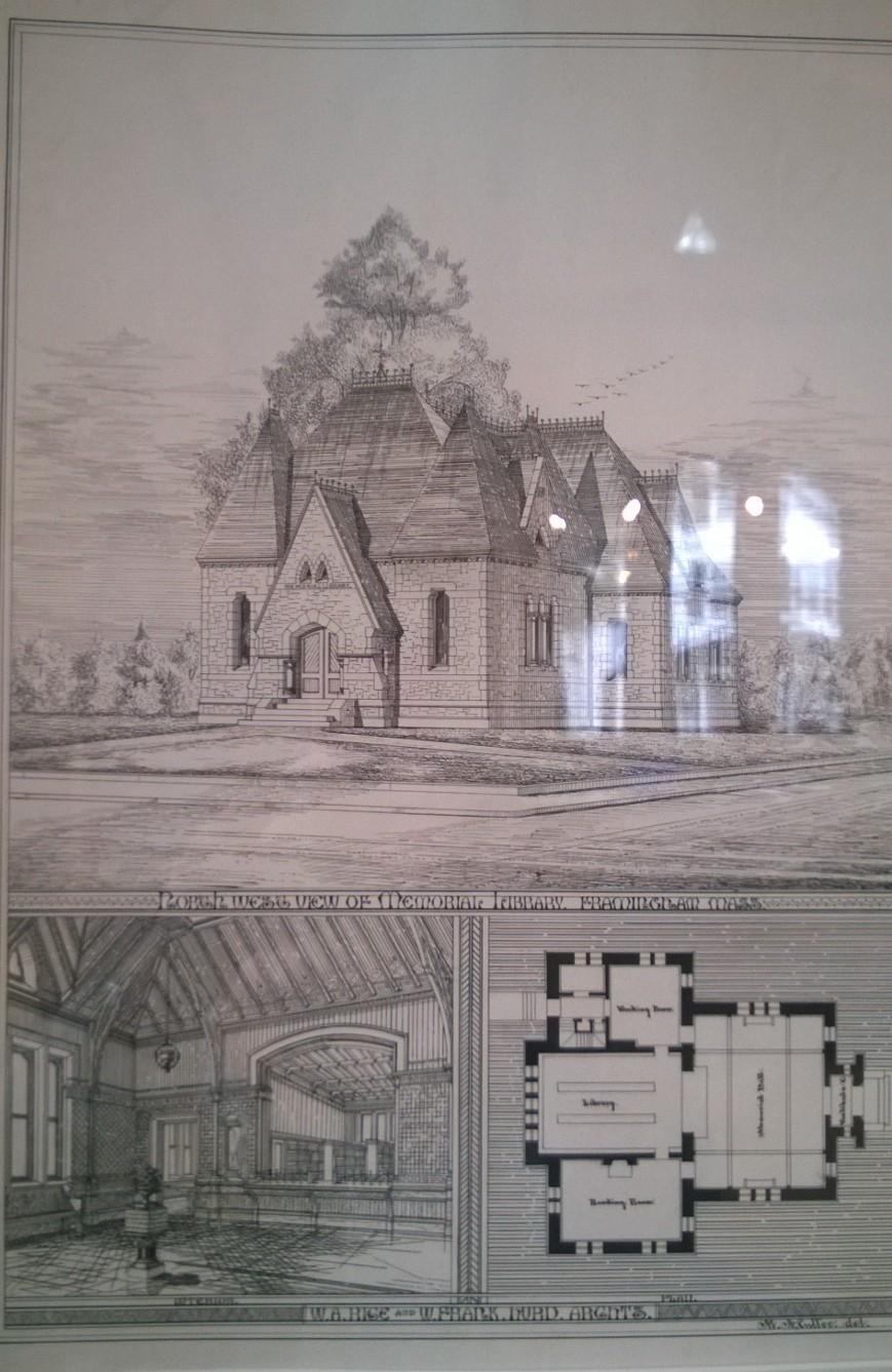 Framingham Memorial Library Building Architectural Drawings by William A.