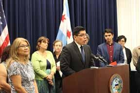 com Alderman Carlos Rosa, Alderwoman Susan Sadlowski Garza, and members of the Chicago Immigration Working Group revealed the Comprehensive Immigrant Integration Plan during a press conference