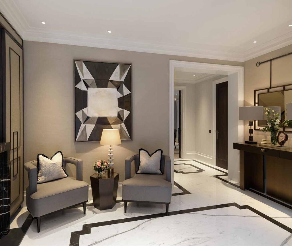 Elegant interiors find the perfect balance between grandeur and intimacy