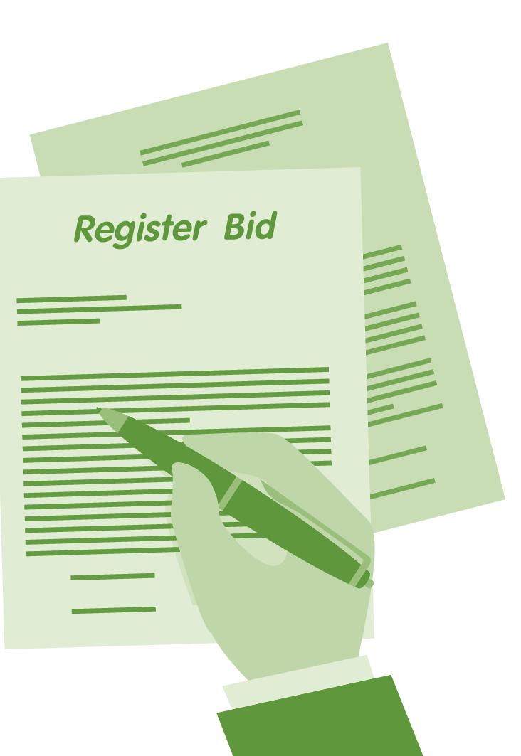 3. Registration Process on the Auction Date 1) On the auction date, the bidder must complete the registration form prescribed by the Legal Execution Department and place a bid deposit either in cash